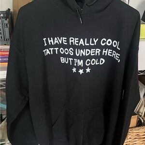 Gildan Black Cotton-Blend cool tattoos Hoodie